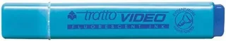 Tratto Video Marcador Fluorescente - Punta Biselada - Tinta Base de Agua - Secado Rapido - Color Azul Fluorescente · Pack de 12 uds.