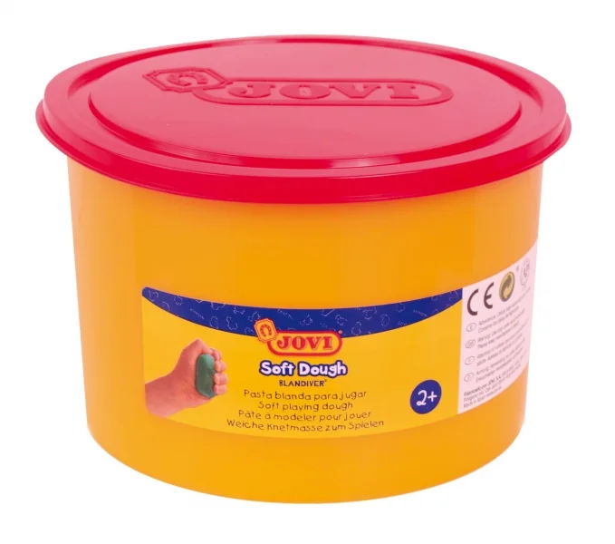 Jovi Soft Dough Blandiver Bote de Pasta de Modelaje 460gr - Blanda y Flexible - Facil de Amasar y Moldear - Ideal para Iniciacion al Modelaje - Color Rojo