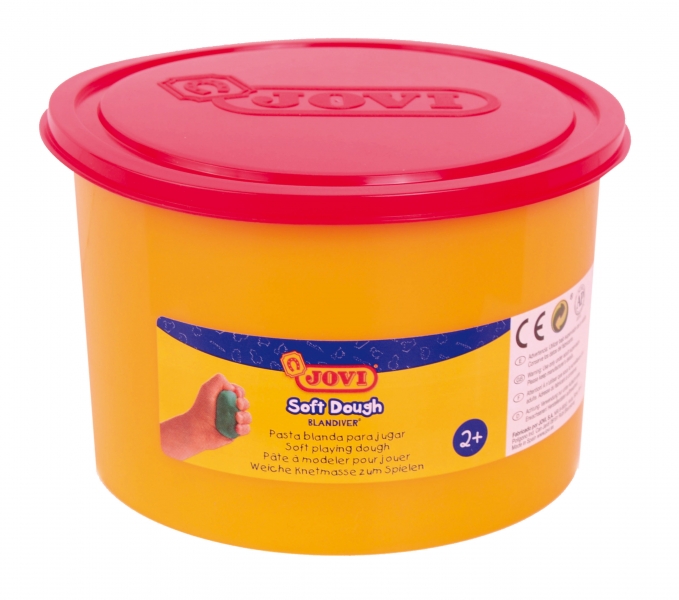 Jovi Soft Dough Blandiver Bote de Pasta de Modelaje 460gr - Blanda y Flexible - Facil de Amasar y Moldear - Ideal para Iniciacion al Modelaje - Color Rojo