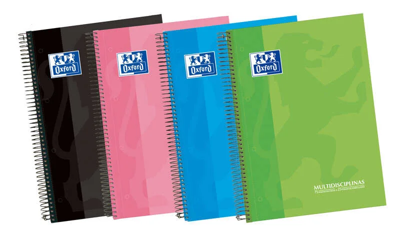 Oxford School Classic A4+ Europeanbook - Tapa Extradura - 4 Multidisciplinas - Pautado y 5x5 - 100 Hojas Surtido · Pack de 5 uds.