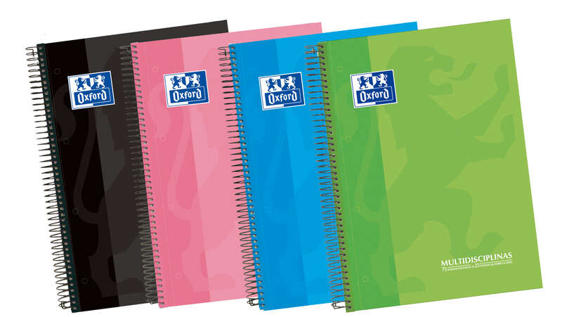Oxford School Classic A4+ Europeanbook - Tapa Extradura - 4 Multidisciplinas - Pautado y 5x5 - 100 Hojas Surtido · Pack de 5 uds.