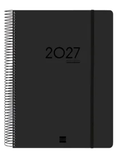 Finocam Ikon Agenda de Espiral Internacional - 16 Meses - 1 Dia por Pagina - Formato E40 - 210x297mm - Tapas de Polipropileno - Papel de 70g/m2 - Goma Elastica - Adhesivos Tematicos - Color