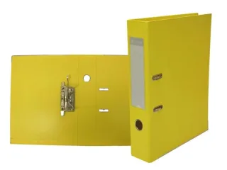 Bismark Archivador A-Z Formato Folio - PVC de Gran Resistencia - Tarjetero en el Lomo - Cartoneras Metalicas en el Borde Inferior - Mecanismo de Palanca - Color Amarillo