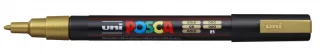 Posca PC-3M Marcador de Pintura - Punta Conica 0.9-1.3mm - Tinta Base al Agua - Resistente a la Luz - No Permanente - Ideal para Carteleria y Decoracion - Color Oro · Pack de 6 uds.