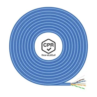 Aisens Bobina de Cable de Red RJ45 LSZH CPR Dca CAT.6 UTP AWG24 - 305m - Cable Azul