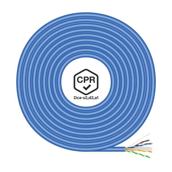 Aisens Bobina de Cable de Red RJ45 LSZH CPR Dca CAT.6 UTP AWG24 - 305m - Cable Azul