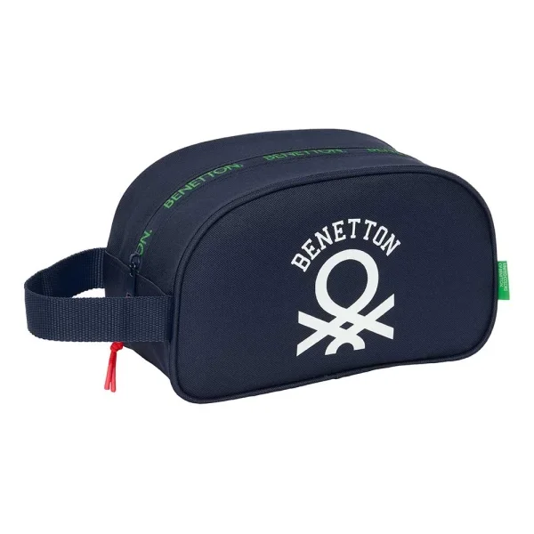 Safta Benetton Together Neceser de 5L - Cremallera - Asa Lateral - Adapatable a Carro - 260x120x150mm - Color Azul Marino