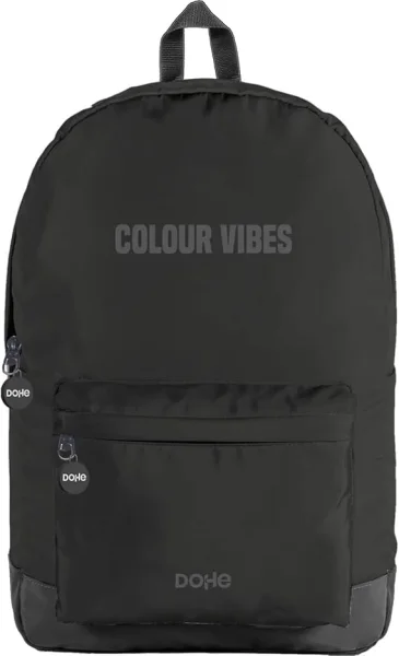Dohe Daypack Colour Vibes Mochila Escolar - Varios Compartimentos - Asa Superior - Tirantes Acolchados y Ajustables - Fabricada en Poliester - Color Negro