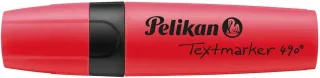 Pelikan Subrayador Textmarker 490 - Base de Agua - 3 Anchos de Trazo - Color Rojo Fluorescente · Pack de 10 uds.