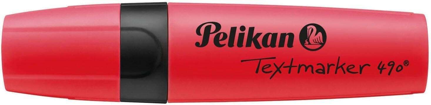 Pelikan Subrayador Textmarker 490 - Base de Agua - 3 Anchos de Trazo - Color Rojo Fluorescente · Pack de 10 uds.