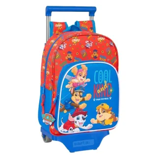 Safta Paw Patrol Cool Mochila con Carro - Portabotellas - Hombreras Acolchadas - Bolsillo Frontal - Asa Superior - Mochila Extraible - Material Resistente - 10L - 26x11x67cm - Color Rojo y A
