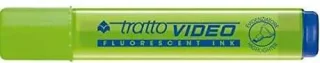 Tratto Video Marcador Fluorescente - Punta Biselada - Tinta Base de Agua - Secado Rapido - Color Verde Lima Fluorescente · Pack de 12 uds.