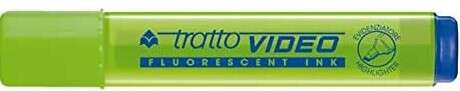 Tratto Video Marcador Fluorescente - Punta Biselada - Tinta Base de Agua - Secado Rapido - Color Verde Lima Fluorescente · Pack de 12 uds.