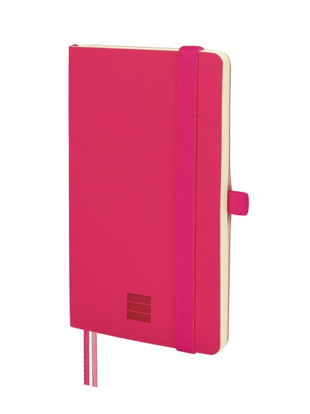 Finocam Nexo Cuaderno de Tapa Blanda - 72 Hojas - 90x150mm - Papel Crema de 80g/m2 - Liso - Bolsillo Interior - Cierre con Goma - Hojas Microperforadas - Color Fucsia