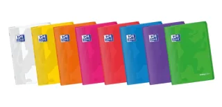 Oxford Easybook A4 Libreta Grapada - Tapa de Plastico Resistente - 48 Hojas con Margen - Cuadricula 4x4 - Colores Surtidos · Pack de 10 uds.