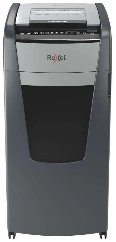 Rexel Optimum Autofeed 750M Destructora Automatica Micro Corte P-5 - Alimentacion Automatica de hasta 750 Hojas A4 - Papelera de 140L - Ruedas Giratorias - Tecnologia Anti Atascos