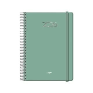 Dohe Denver Agenda Anual - Dia Pagina - Sabado y Domingo misma Pagina - Cierre con Goma Elastica - Tamaño 15x21cm - Color Verde
