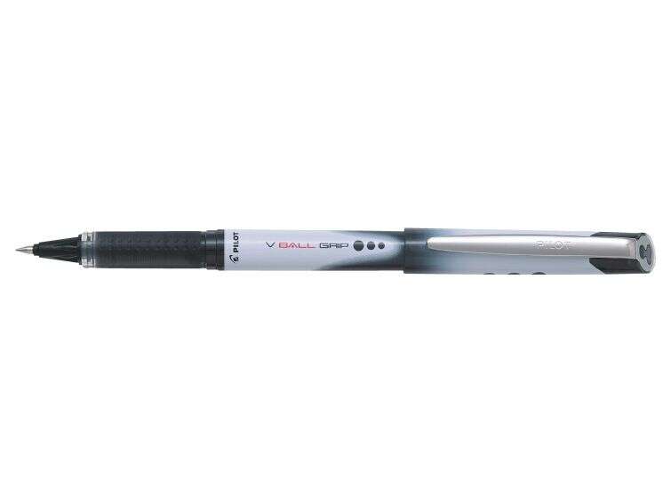 Pilot Boligrafo de Tinta Liquida V Ball Grip 05 - Punta de Bola Conica 0.5mm - Trazo 0.3mm - Grip de Goma - Color Negro · Pack de 12 uds.