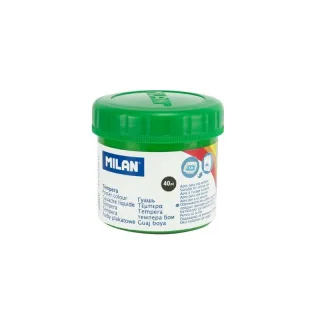 Milan Bote de Tempera 40ml - Secado Rapido - Mezclable - Color Verde Claro · Pack de 6 uds.