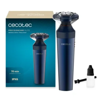 Cecotec PrecisionCare Elit Afeitadora Rotatoria - Autonomia hasta 70min - 7200rpm - IPX6 - Ergonomico - Cuchillas de Acero Inoxidable - Color Azul Marino