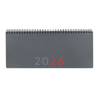Finocam Agenda Planificador Internacional - Anual 2026 - Espacio para Escribir - 290x8x120mm - Semana Vista en Vertical - Color Gris