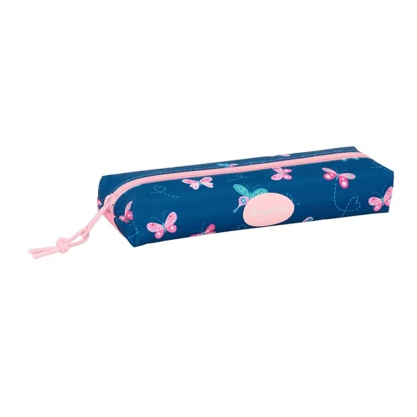 Safta Blackfit8 Mariposas Portatodo - Cremallera - Goma Elastica - 0.53L - 220x70x40mm - Color Azul Marino