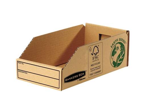 Fellowes Bankers Box Earth Bandeja de Carton 147mm - Montaje Manual - Carton Reciclado Certificacion FSC - Color Marron · Pack de 50 uds.