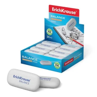 Erichkrause Balance Borrador de Dureza Media - Fabricado de Caucho Termoplastico Hipoalergenico - Ecologico y Moderno - Libre de Impurezas - No Contiene Pvc - Color Negro · Pack de 24 uds.
