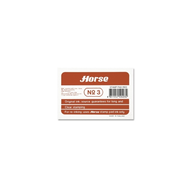Horse Tampon Metalico Nº3 - Facil de Recargar - Resistente y Duradero - Color Rojo