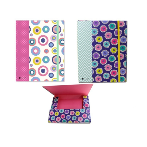 Bismark Bubble Carpeta para Proyectos A4 - Fabricada en Carton - Cierre con Goma - 2 Diseños · Pack de 6 uds.