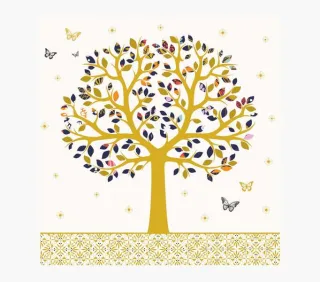 Pictura Tarjeta Arabesque - 16x16cm - Tematica de Arboles - Tarjeta Triptica sin Envoltorio - Incluye Sobre Blanco - Papel con Certificacion FSC