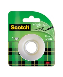 Scotch Magic Cinta Adhesiva Invisible - Recambio - 19mm x 25m - Color Transparente