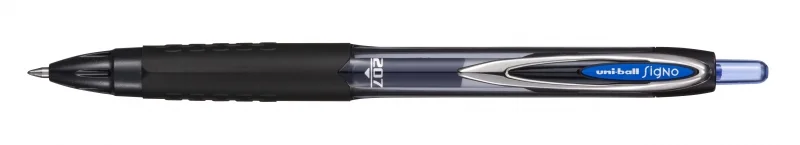 Uni-ball UMN-207E Roller Signo - Punta de Bola 0.7mm - Grip de Caucho Antifatiga - Tinta Pigmentada Resistente a Luz y Agua - Color Azul · Pack de 12 uds.