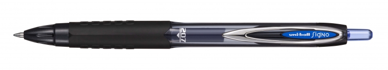 Uni-ball UMN-207E Roller Signo - Punta de Bola 0.7mm - Grip de Caucho Antifatiga - Tinta Pigmentada Resistente a Luz y Agua - Color Azul · Pack de 12 uds.