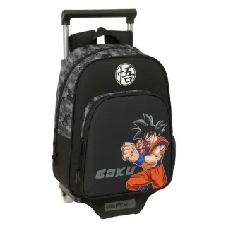 Safta Dragon Ball Mochila con Carro - Portabotellas - Hombreras Ergonomicas - Bolsillo Frontal - Asa de Mano Superior - Mochila Extraible - Material Resistente - 27x10x67cm - Color Negro