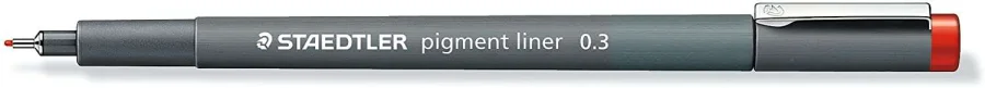 Staedtler Pigment Liner 308 Rotulador Calibrado - Trazo 0.3mm - Secado Rapido - Color Rojo · Pack de 10 uds.