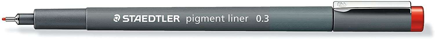 Staedtler Pigment Liner 308 Rotulador Calibrado - Trazo 0.3mm - Secado Rapido - Color Rojo · Pack de 10 uds.