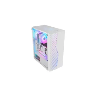 Mars Gaming MC-VOLT Caja Torre ATX - Ventilador ARGB de 120mm - Ventana Lateral de Cristal Templado - Rejilla Frontal ARGB - 7 Ranuras de Expansion - Color Blanco