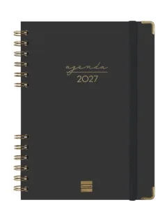 Finocam Espiral Trendy Alma Agenda - Anual 2027 - Semana Vista Horizontal - Formato E10 - 155x212mm - Espiral - Tapa Dura de Carton Forrado - Esquinas Microperforadas - Papel de 80g/m2 - Col