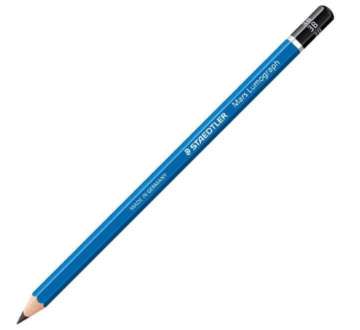 Staedtler Mars Lumograph 100 Lapiz de Grafito Hexagonal - Mina 3B Ultrarresistente de 2.5mm - Madera de Bosques Sostenibles · Pack de 12 uds.