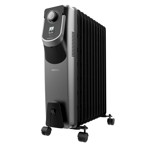 Cecotec ReadyWarm 11000 Space 360 Black Radiador de Aceite con 11 Modulos de 150x580mm - 2500W - Calienta hasta 28m2 - Tecnologia 360º - 3 Niveles - Recogecables - Facil Transporte - Color N