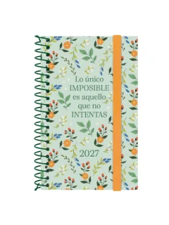 Finocam Trendy Design Collection Imposible Agenda - Anual 2027 - Semana Vista Horizontal - Formato E3 - 79x127mm - Espiral - Tapa de Polipropileno - Esquinas Microperforadas - Papel de 80g/m