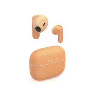Hama Freedom Light II Auriculares Inalambricos con Microfono Omnidireccional - Bluetooth - Autonomia hasta 20h - Rango 10m - Asistente de Voz - Carga por USB-C - Color Naranja