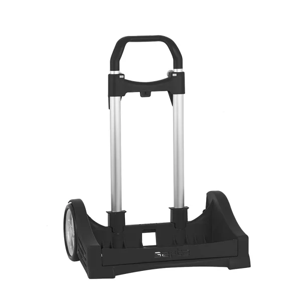 Safta Evolution Carro Portamochilas- Sujecion Universal - Ruedas de 14cm Antivibracion - Aluminio/PP - 40x85x28cm - Color Negro