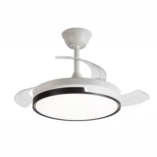 Daewoo Ventilador de Techo de 90cm - 30W - Aspas Retractiles - Luz LED Integrada - Incluye Kit de Instalacion - Ultra Silencioso - Temporizador - 6 Velocidades - Funcion Reversible - Color B
