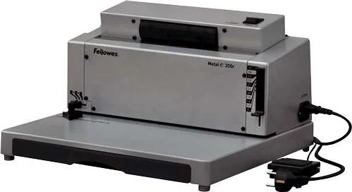Fellowes Metal E 200R Encuadernadora Electrica de Espiral A4 - Perfora hasta 20 Hojas - Encuaderna hasta 450 Hojas