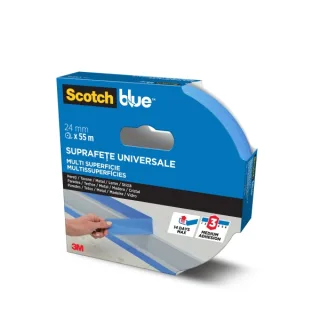 Scotchblue Cinta de Enmascarar - 24mm x 55m - 100% PEFC - Multisuperficie - Color Azul