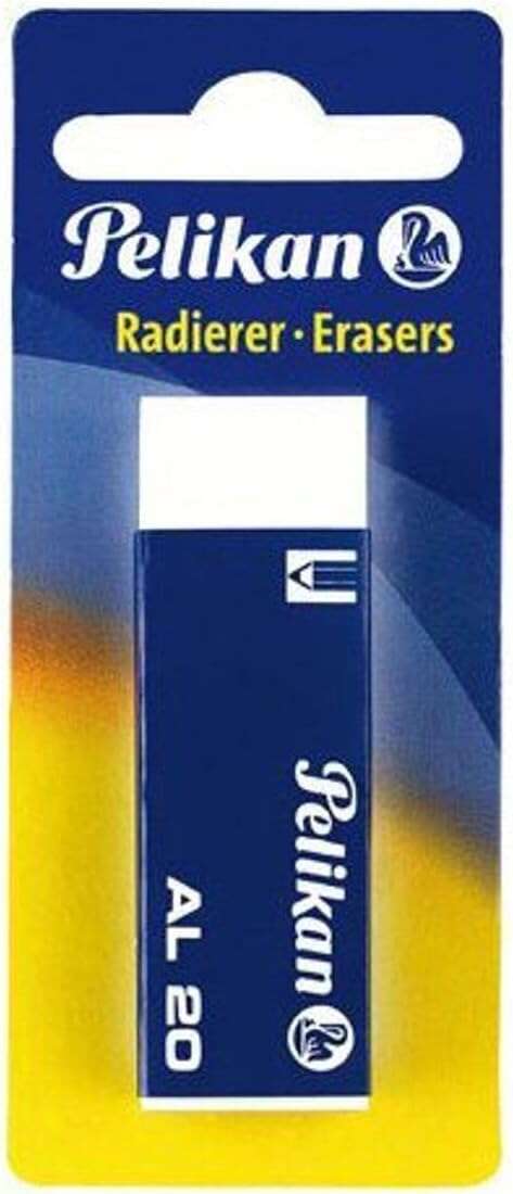 Pelikan Goma de Borrar AL20 para Lapiz - Apta para Todas las Superficies - sin Latex - Libre de Ftalatos · Pack de 20 uds.