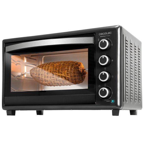 Cecotec Bake and Toast 4600 Gyro Horno de Sobremesa - 2000W - Capacidad de 46L - Rustidor Giratorio 360º - Cocina por Conveccion - Puerta Doble de Cristal - Luz Interior - 12 Funciones - Col
