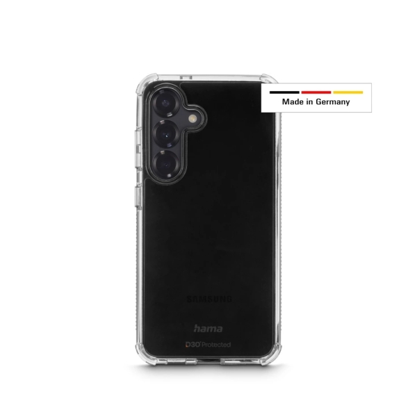 Hama Extreme Protect Funda para Samsung Galaxy S25 - Antideslizante - Policarbonato - Proteccion D3O - Bordes Elevados - Color Transparente